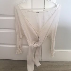 Free People Lace Tie Crop Top